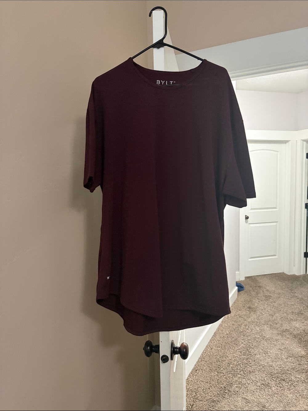 BYLT Basics Short Sleeve Tee in Deep Burgundy